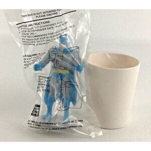 DC Super Friends Burger King Batman Figure Cupholder Hero Mug Vintage 1988 80s